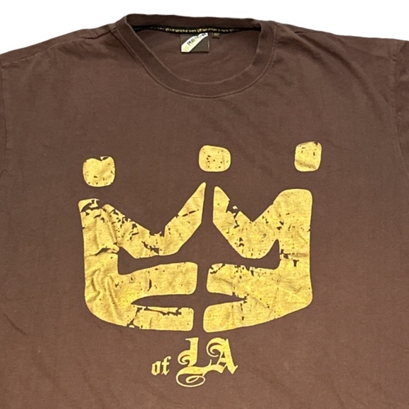 VINTAGE 90s PNB NATION rare men's brown&gold graphic tee, size XL. - Picture 2 of 3